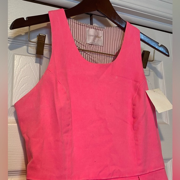 NWOT Neon Pink Denim Cotton Fit & Flare Tank Mini Dress Size Large - Picture 4 of 11